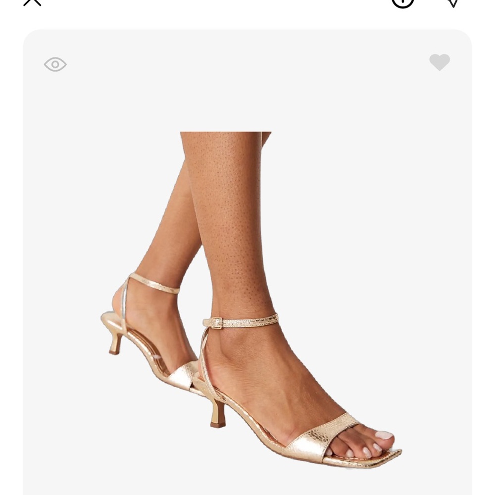Elegant Gold Strappy Kitten Heels